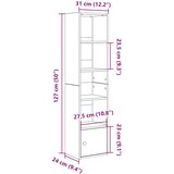 vidaXL Regal za knjige boja hrasta 31x24x127 cm od konstruiranog drva | shoptok.hr