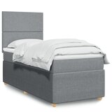 vidaXL Box spring krevet s madracem svjetlosivi 90x190 cm od tkanine | shoptok.hr