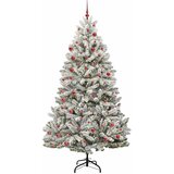  Umjetno božićno drvce Zelena i bijela 210 cm PVC i metal | shoptok.hr