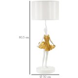 Mauro Ferretti Bijela/u zlatnoj boji stolna lampa s tekstilnim sjenilom (visina 90,5 cm) Dancer – | shoptok.hr