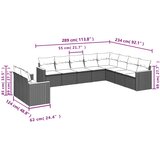  10-dijelni set vrtnih sofa od poliratana s jastucima sivi | shoptok.hr