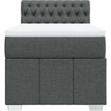 vidaXL Box spring postelja z vzmetnico temno siva 90x190 cm blago | Shoptok.si