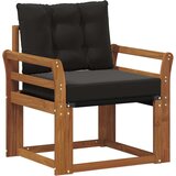  2 Komad Set vanjskih sofa Čvrsto drvo akacije i Textilene - Prirodna i crno Zakrivljeni | shoptok.hr