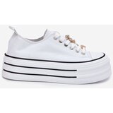 Boto Women's Platform Sneakers With Golden Accents White Fiorina | shoptok.hr