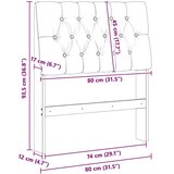 vidaXL tapecirani uzglavlje svijetlo siva 80 cm čvrsto borovo drvo | shoptok.hr