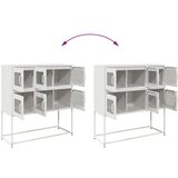 vidaXL Komoda bela 100,5x39x107 cm hladno valjano jeklo | Shoptok.si
