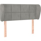 Maison Chic Vzglavna omarica - Nočna omarica - Posteljna omarica z ušesi svetlo sivo 83x23x78/88 cm žamet, (21709987) | Shoptok.si