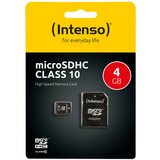 Intenso micro SD kartica 4GB class 10 (SDHC & SDXC) sa adapterom - SDHCmicro+ad-4GB/Class10 cene