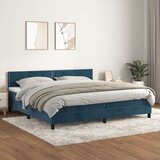  Box spring postelja z vzmetnico temno modra 200x200 cm žamet Cene