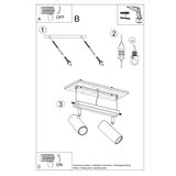  Stropna svetilka DIREZIONE 2 črna, (21347930) | Shoptok.si
