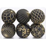  Set božićnih kuglica XL 12 kom. Crna i zlatna 10 cm Polistiren | shoptok.hr