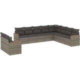  10-dijelni set vrtnih sofa od poliratana s jastucima sivi | shoptok.hr