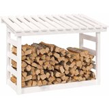  Stalak za drva za ogrjev bijeli 108x64,5x78 masivna borovina | shoptok.hr