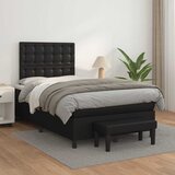  s oprugama i madracem crni 120 x 200 cm od umjetne kože | shoptok.hr