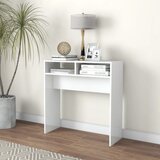 Maison Chic konzolna miza - miza ob steni visok sijaj bela 78x30x80 cm inženirski les, (21786359) | Shoptok.si