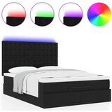  Otomanski krevet s madracem i LED crni 140x200 cm od tkanine | shoptok.hr