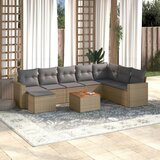 vidaXL 9-dijelni set vrtnih sofa s jastucima bež od poliratana | shoptok.hr
