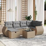  7-dijelni set vrtnih sofa s jastucima bež od poliratana | shoptok.hr