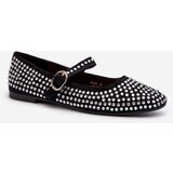 Boto Eco Suede Ballerina Flats Adorned with Jet Black Tinara | Shoptok.si