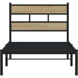 vidaXL Kovinski posteljni okvir brez vzmetnice sonoma hrast 100x190 cm | Shoptok.si
