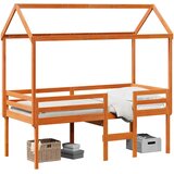  Visoki krevet s krovom voštano smeđi 80x200 cm masivna borovina | shoptok.hr