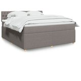vidaXL Krevet s oprugama i madracem smeđesivi 180x200 cm tkanina | shoptok.hr