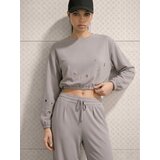 Sinsay Kratka crewneck majica s ukrasnim ringovima | shoptok.hr