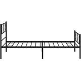 Metalni okvir kreveta uzglavlje i podnožje crni 75x190 cm | shoptok.hr