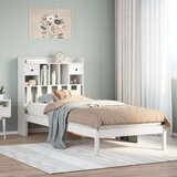 vidaXL Krevet s regalom za knjige bez madraca bijeli 75x190cm borovina | shoptok.hr