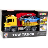  za igro šleper s kranom za transport avtomobilov + avto - rumena/modra | Shoptok.si