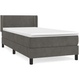 Box spring postelja z vzmetnico temno siva 90x200 cm žamet, (20723649) | Shoptok.si