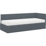  Kutni krevetni okvir s madracem s uzglavljem 2 pcs Siva Baršun | shoptok.hr