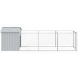  Kućica za pse s krovom svjetlosiva 117 x 405 x 123 cm čelična | shoptok.hr