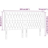  Uzglavlje s ušima ružičasto 203x16x118/128 cm baršunasto | shoptok.hr