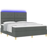 vidaXL Škatlasta postelja z vzmetnico in LED Temno siva 180x200 cm Tkanina, (22122909) | Shoptok.si