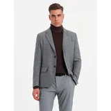 Ombre Classic men's jacket with rayon - gray