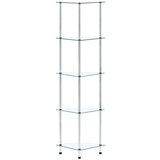 vidaXL Police s 5 razina prozirne 30 x 30 x 130 cm od kaljenog stakla | shoptok.hr