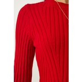  Women's Red Corded A-Line Knitwear Dress | Shoptok.si