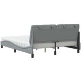 vidaXL Postelja z vzmetnico svetlo siva 160x200 cm blago | Shoptok.si