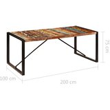  Blagovaonski stol od masivnog obnovljenog drva 200x100x75 cm | shoptok.hr