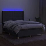  box spring s madracem LED tamnosivi 140x200 cm tkanina | shoptok.hr