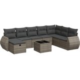  9-dijelni set vrtnih sofa od poliratana s jastucima sivi | shoptok.hr
