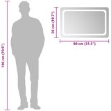  LED kupaonsko ogledalo s ogledalom *Transparent*an 80 x 50 cm | shoptok.hr