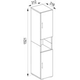 MID.YOU Visoka Omara Flandu, Antracit, Hrast | Shoptok.si