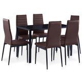  Sedmodijelni blagovaonski set smeđi | shoptok.hr