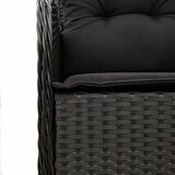  7-dijelni vrtni blagovaonski set s jastucima crni od poliratana Crna Dužina stola 160 cm | shoptok.hr