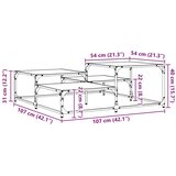  Stolić za kavu Crni hrast 107 x 107 x 40 cm Konstruirano drvo - Crni hrast 107 x 107 x 40 cm | shoptok.hr