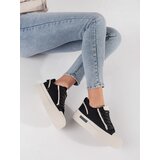 Shelvt Black and white platform sneakers | shoptok.hr