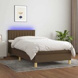  box spring s madracem LED tamnosmeđi 100x200 cm tkanina | shoptok.hr