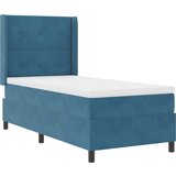 vidaXL Krevet s opruga kutije s uzglavljem Plava 90 x 190 cm Baršun | shoptok.hr